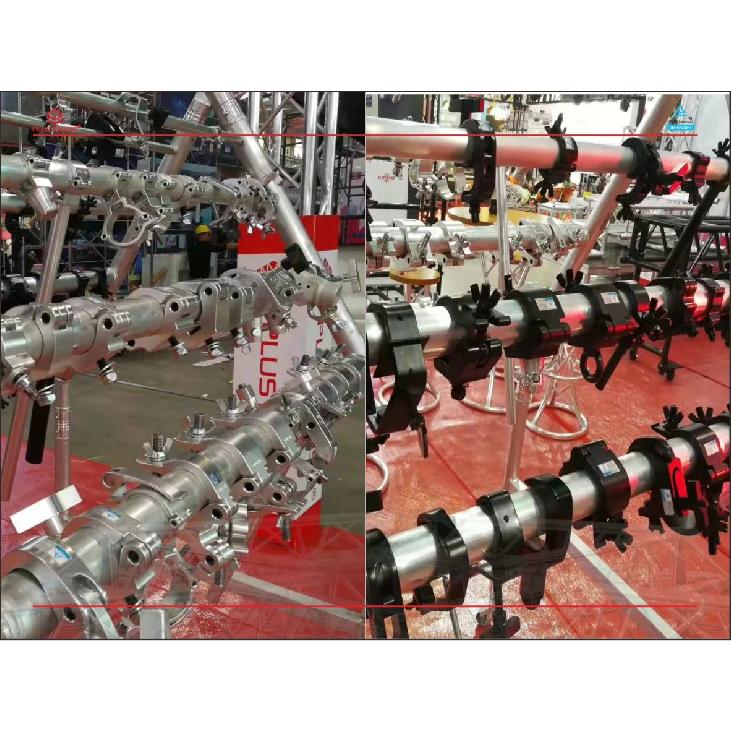 4er-Pack JR Klemme H Aluminium Traversenkupplung LED Par Bühnenlicht Schnellverschluss Haken für Rohr 32-35mm 200kg Heavy Duty Silber