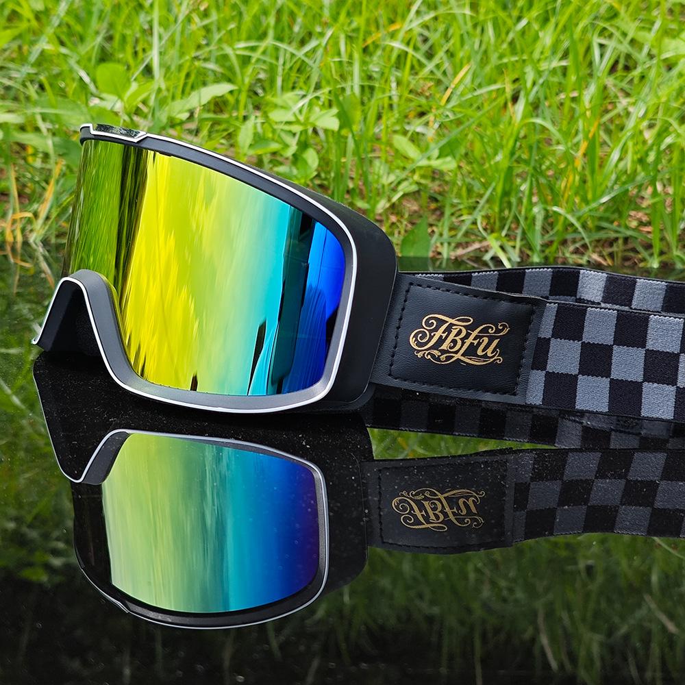 Goggles, outdoor cycling, motorcycle helmet goggles, black face shield, mountaineering goggles, windproof and snowproof goggles, retro cycling