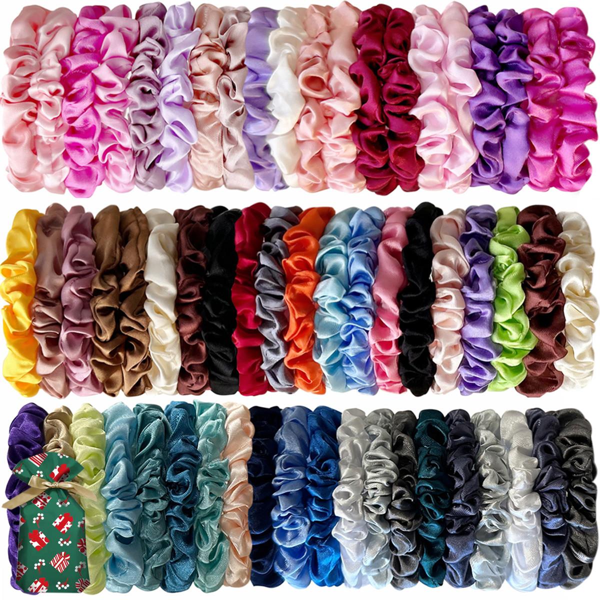 

Оптовая продажа 60 шт. шелковистые женские эластичные резинки для волос для женщин резинки для волос аксессуары для волос