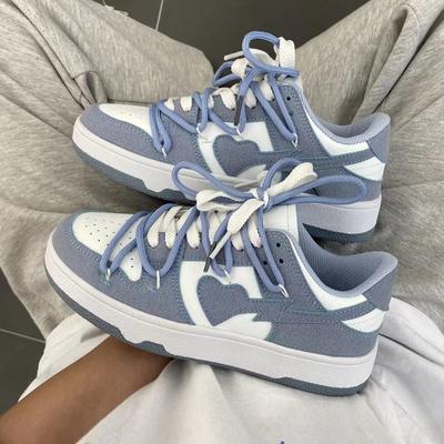 New Style Couple Heart Shaped Sneakers High Quality Women's Casual Sports Shoes Stylish Lace-up Men's Flats Couple Shoes