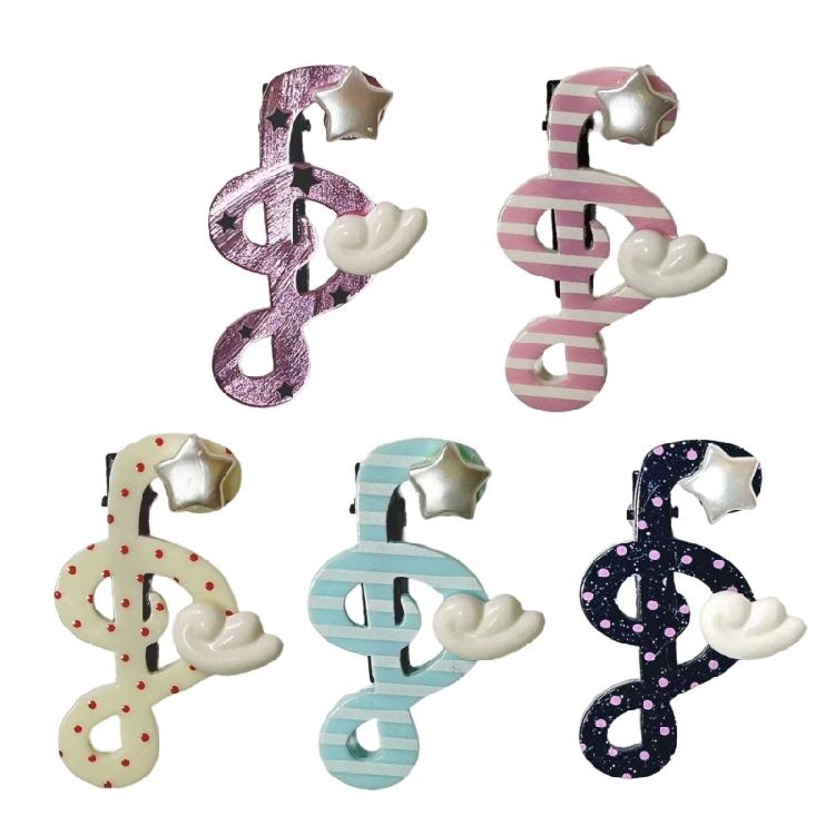Unique Music Note Hair Clip Comfortable Wear Acrylic Hair Barrette Spring Side Clip For Music Festival Event Celebration