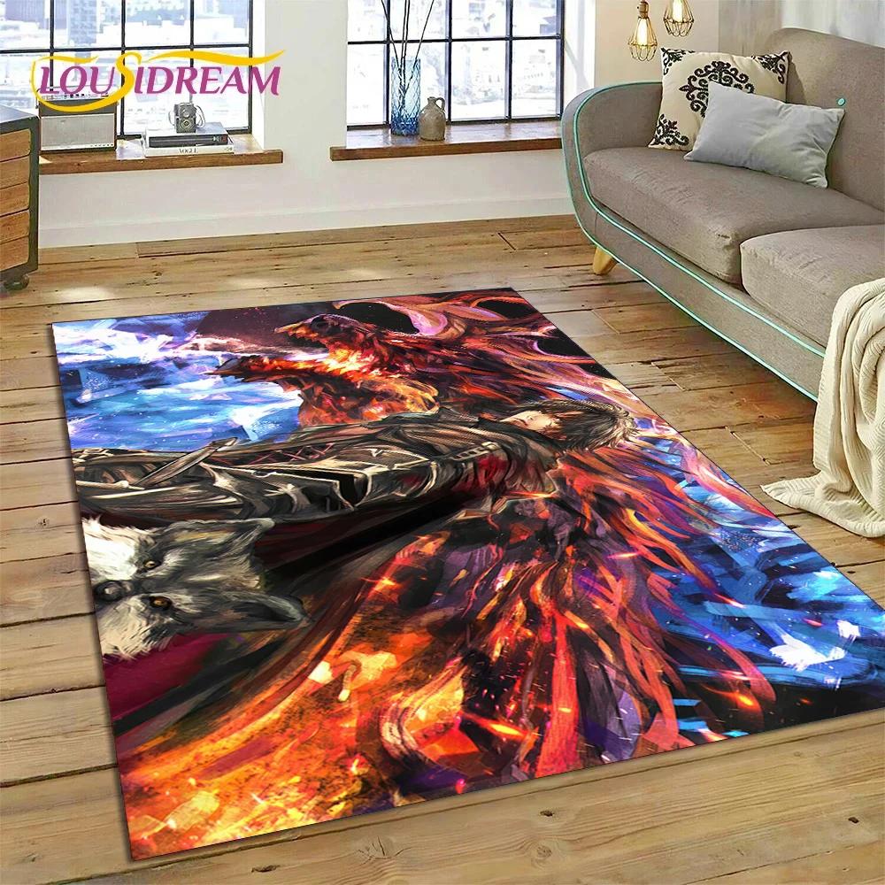 Final Fantasy Series Games Cartoon Carpet Rug for Bedroom Living Room Home Sofa Decoration,Children Game Large Decor Floor Mat