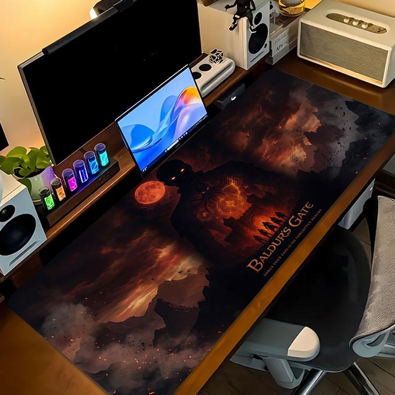 Bg3 Large Gaming Table Cushion Non-slip Laptop Tablet Big Mousepad XXL Mat Mini PC Playmat With Lock edge