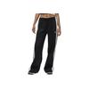 Retro Comfortable Casual Versatile Lace-Up Mid-Rise Wide-Leg Knitted Sports Pants Women Bottoms Black White FV7101-010