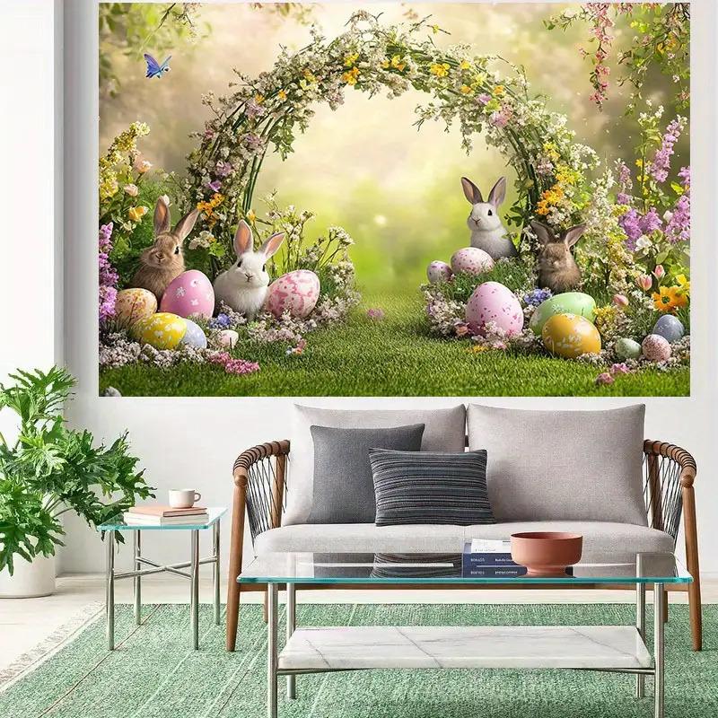 Cute Cartoon Easter Forest Background Spring Celebration Party Theme Decoration Camera Background Banner
