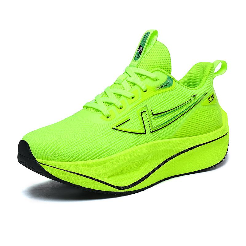 New marathon racing non-slip and wear-resistant running shoes couple popcorn carbon board cushioning rebound soft-soled sports shoes