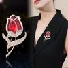 1pc Stylish Floral Brooch Light Luxury Silk And Satin Tulips Explosion Crystal From Austrian For Woman Wedding Jewelry Clothing