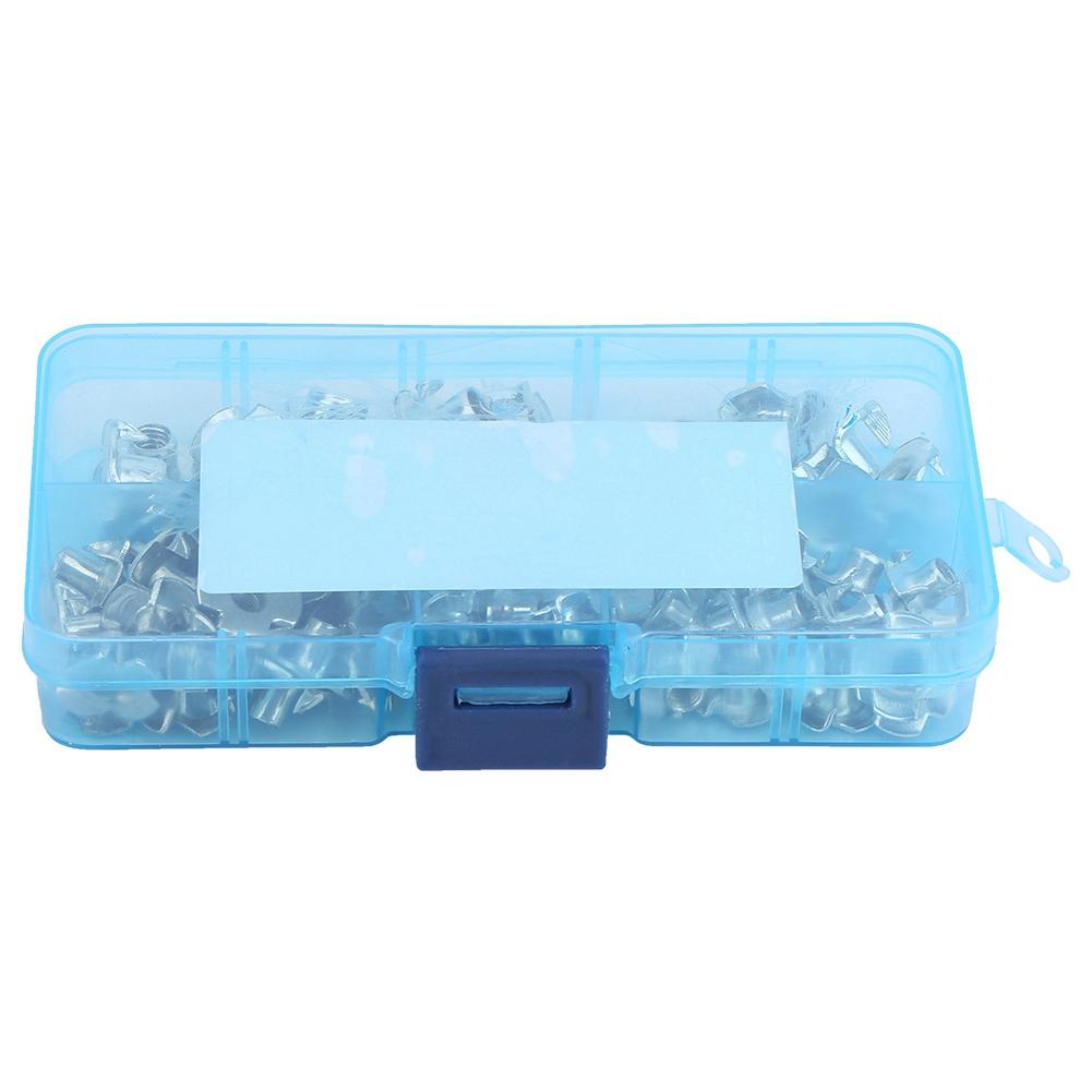 80pcs Carbon Steel T Nut Four Pronged M3 4 5 6 8 Tee Nuts Kits For Woodworking Furniture