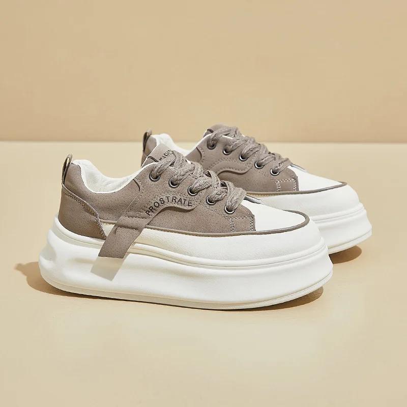 Fashion Women's Shoes Low Top Casual Platform Sneaker Lace Up Height Increase Board Shoes Fashion Personality Comfortate Ladies Shoes