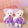 10pcs/set Plush Animal Mini Bear Flower Bouquet Plush Doll Cartoon Bouquet Doll  Girl Birthday Gift