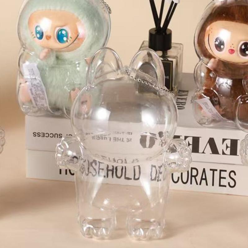 

Bubble Mart Прозрачная крышка Labbubu Lab Generation Защитная маска Сидящая вечеринка Прозрачный защитный чехол