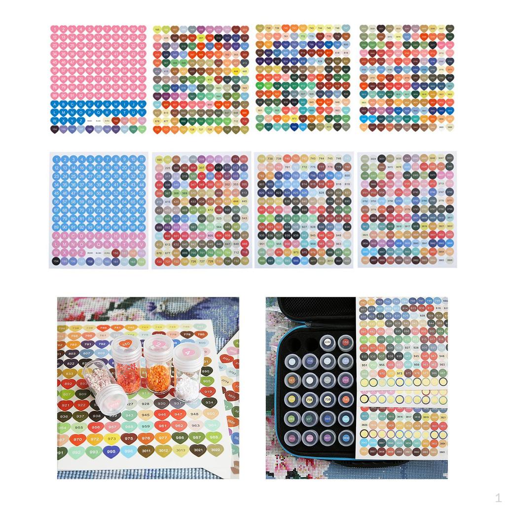 Diamond Number Stickers Set for Embellishment And Crafts - Pack of 8