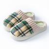 Fashion home cotton slippers women's autumn and winter new non-slip velvet warm colored striped cotton slippers