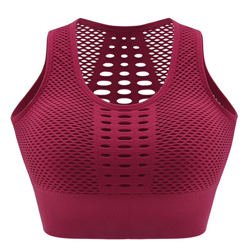 Breathable Mesh Sport Bra with Wide Straps and Stylish Back Design