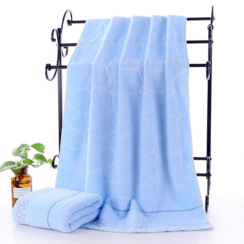 Pure Cotton Plain Water Cube Bath Towel 70 * 140 Thickened Cotton Bath Towel Gift Printing Embroidery