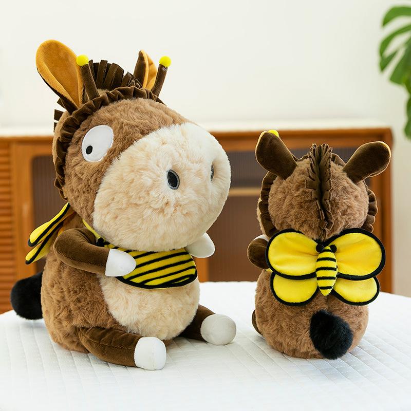 New Model Transformed Into Bee Donkey Plush Toy Cute Little Donkey Doll Birthday Gift Doll
