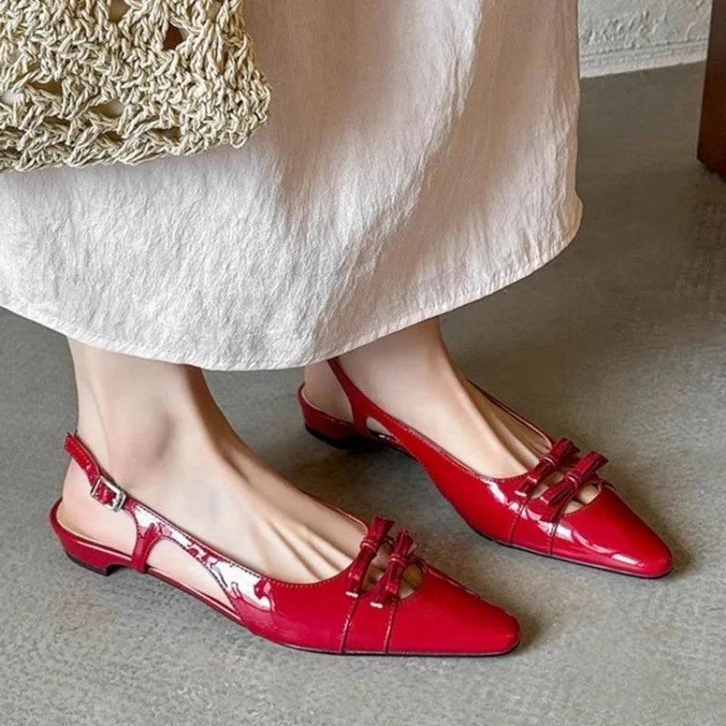 Pointed Toe High Heeled Sandals Women Shoes Sexy Slingback 2025 Summer Shallow Slippers Trend Pumps Dress Elegant Sandalias