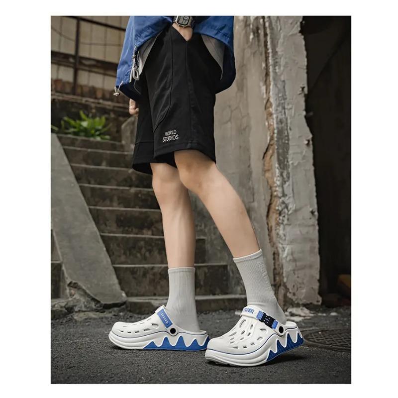 Men's Dual-purpose Thick-soled Clogs Non-slip Breathable Beach Slippers Adjustable Garden Shoes