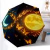 1pc Sturdy 8-Bone Auto Umbrella, Sun and Moon Umbrella, Digital Printed, Foldable Umbrella for On-the-Go Outdoor Use