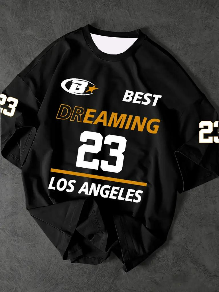 Men's Sports Jersey Los Angeles 23 Print Short Sleeve T-Shirt Summer Graphic Baseball Jerseys Plus Size Women's Sport T-Shirt