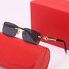 2023 Kaka Frameless Sunglasses with Floral Acetate Legs - Stylish European & American Square Frames for Women & Men