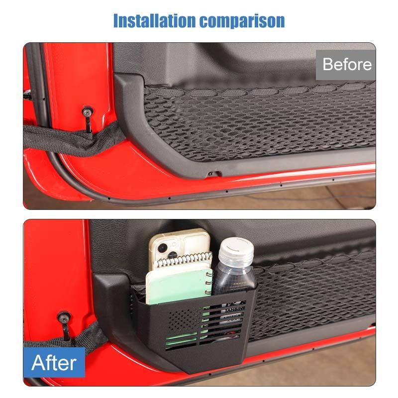 Front Door Pocket Storage Box Organizer Container For Jeep Wrangler JL For JT Gladiator 2018-2023 Stowing Tidying Accessories