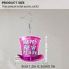 2D Flat Happy New Year Bowler Hat Dangle Earrings, Lightweight Acrylic Material, Ideal for Party Gifts, Jewelry, and New Year Gifts.