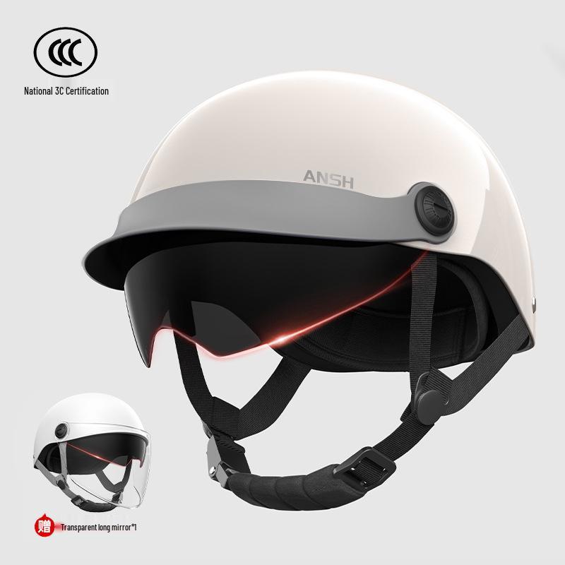 Certified Unisex Electric Vehicle Helmet - Lightweight, Sun-Protective, All-Season Motorcycle Half Helmet for Adults