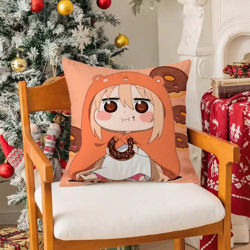 Cute Anime Himouto! Umaru-Chan-H Pillow Case Silky Short Plush With Invisible Zipper Dustproof Sofa Cushion Cover For Home Decor
