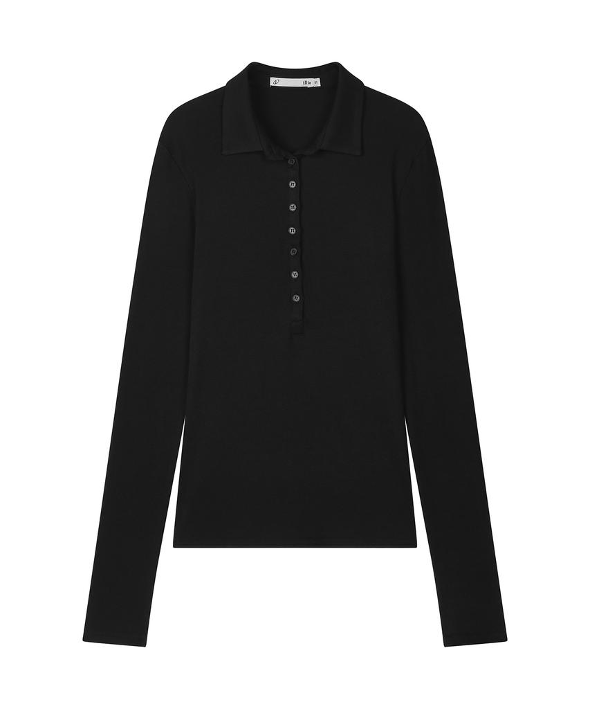 ILLIO Black Lace Layered Longsleeve Polo Shirts