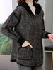 Button Front Hooded Jacket, Casual Long Sleeve Outerwear with Pockets, Women's Clothing