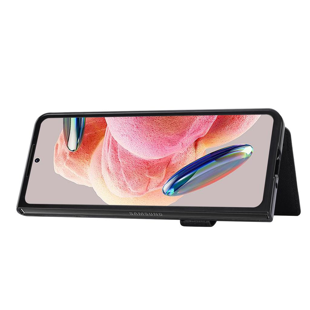 Suitable for Samsung Z Fold6 mobile phone case Z Fold5 lychee pattern insert card bag anti-drop protective case FOLD4