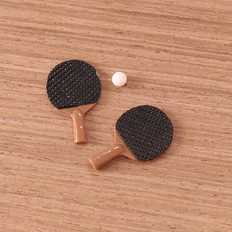 

1 Kit Dollhouse Miniature Tennis Racket Tennis Baseball Golf Table Tennis Kit Simulation Sports Miniature Figure House Accessories
