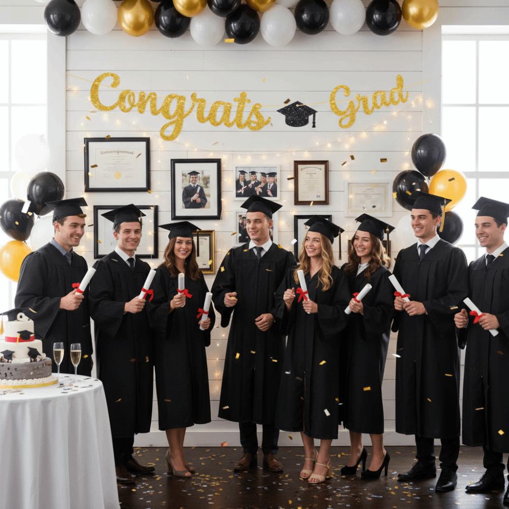 Glitter Decor Graduation Party Banner Garland Graduation Hanging Banner  Photo Background