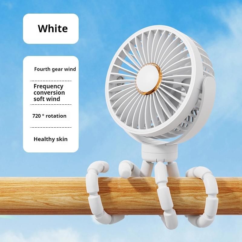 Latest Fan Ice Super Cooling Conductor Desktop Bedside Variable Frequency Shaking Head Digital Display Octopus Shaking Head Fan