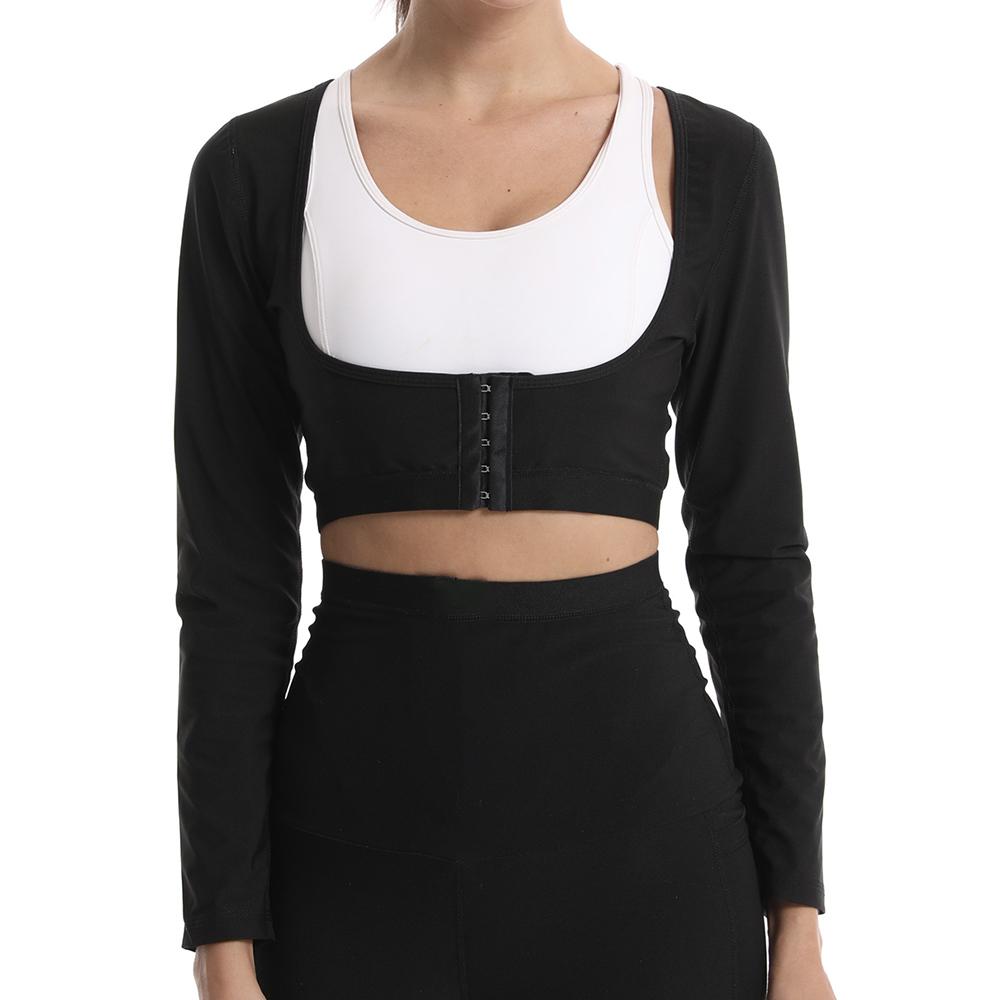 Langärmliger Arm-Schlankheitsformer für Frauen, Polymer-Sauna-Schweißweste, Workout-Tanktops, Formwäsche, Armtrimmer, Gewichtsverlust, Taillentrainer-Shirt