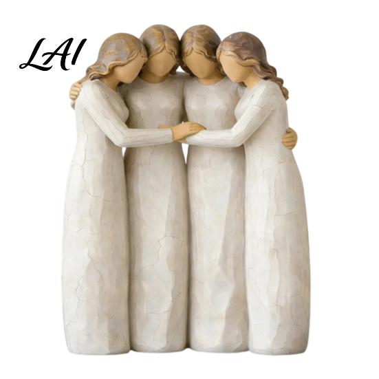 Abstract Sisterhood Statues Four Women Friendship Figurine Decor Statue Gift for Friends Sisters Supportive Sister Anniversary and Moms Faceless