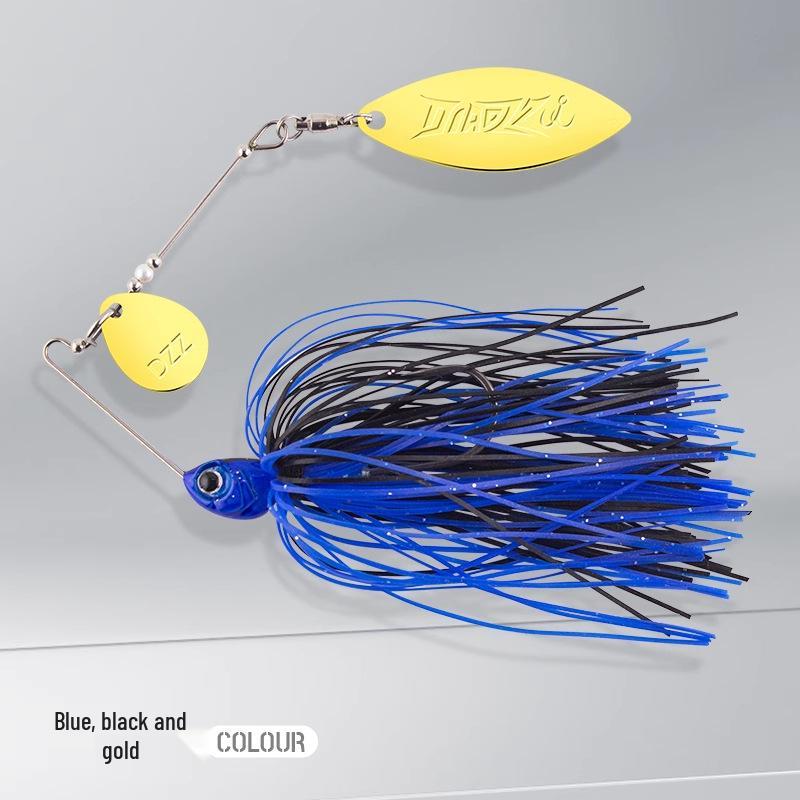 

Fishing Pig Whisker Man Composite Spinner Jig - Noise Black Pit Bass Pike Lure 3.5g (actual weight 9.8g)