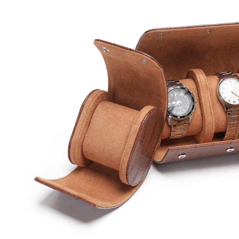 1/2/3 Slot Travel Watch Case Scartchproof Watch Box Organizer PU Leather for Wristwatch Jewelry Display Commercial Gift