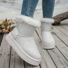 Women Boots Fashion Casual Flocking Winter Warm Ankle Length Comfortable Snow Shoes Women  Bow Tie Female Boots Ladies