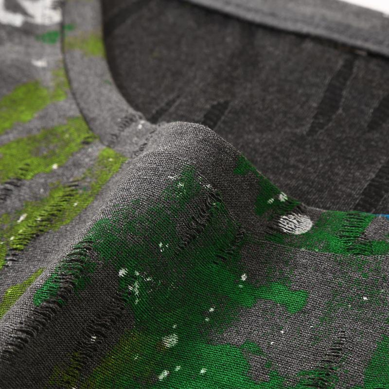 Plus Size 6XL-13XL Fashion Men's Distressed T-shirt Summer Oversized Tops Casual Painted Short Sleeve Tee Summer Clothing