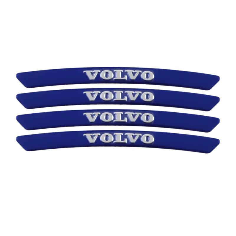 AAKM1 4PCS Car Styling Aluminum Car Rim Sticker Decals For Volvo XC60 V50 V70 S90 Olestar XC40 S80 EX90 XC70 EX30 V90 Car Accessories