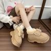 Women's Lightweight Chunky-Soled Winter Insulated Snow Boots with Bow Detail Faux Fur Lining, Slip-Resistant, Durable, Casual Athletic Cotton Boots