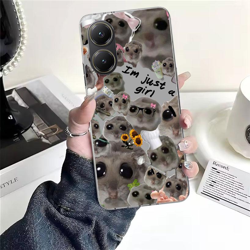 Funny Sad Hamster Meme Soft Phone Case For Xiaomi Redmi 15C 15 13C 13 Poco X5 X6 X7 F7 Ultra M7 12C 12 10 10C 9C 9A 9T 9 Fundas