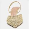 Mesh Embroidered Pointed Toe Pumps Women Sandals Breathable Gold Fine Heel Mules Shoes Slingback Luxury Banquet Party Shoes