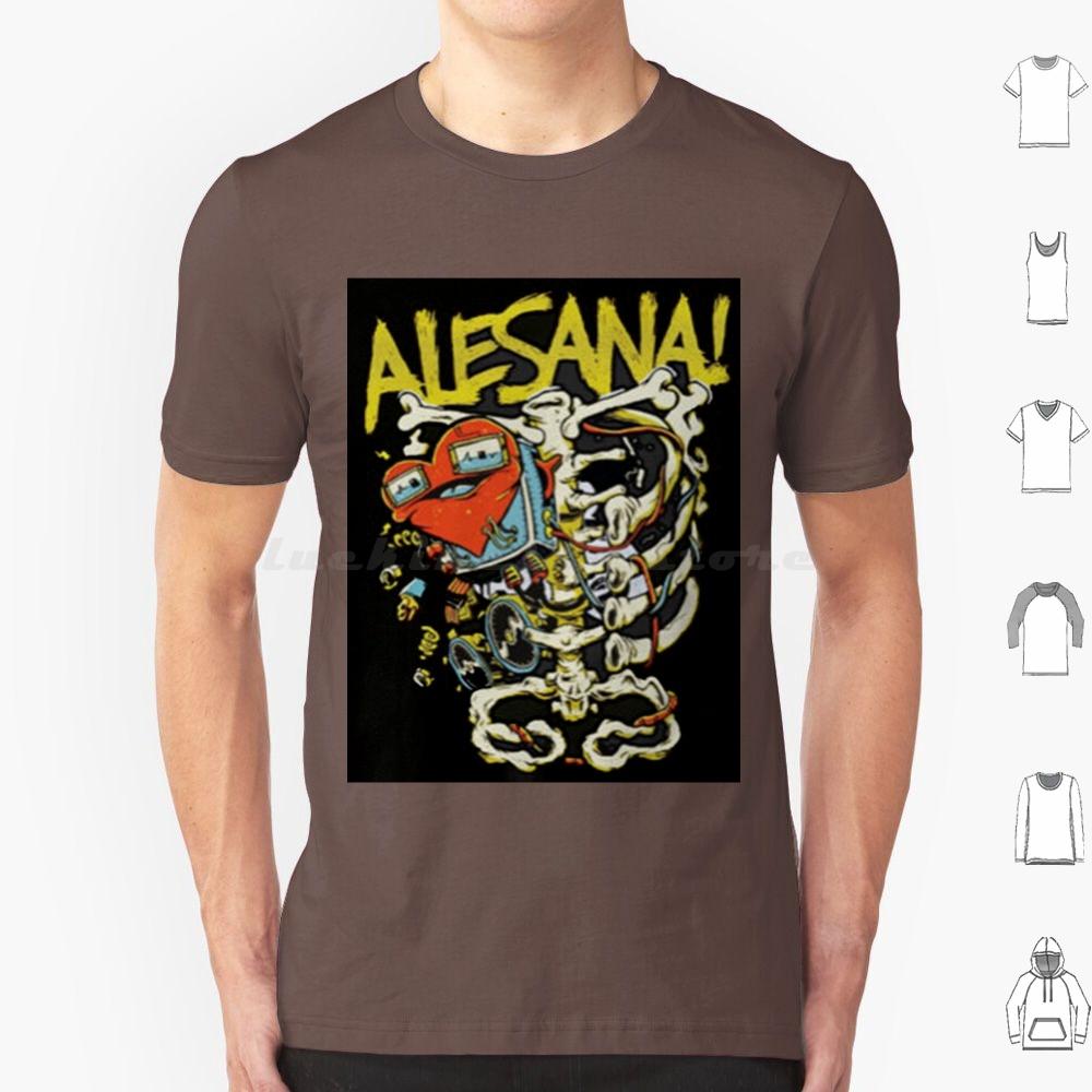 Alesana 12 T-Shirt Große Größe 100% Baumwolle Alesana Skelett Herz Szene Emo Scenemo Punk Band Post-Hardcore Hardcore Goth Gothic