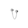 Raindrop Shape Safety Chain Silver Jewelry Accessories Men and Women Same Style Couple Style Silver Black 790315