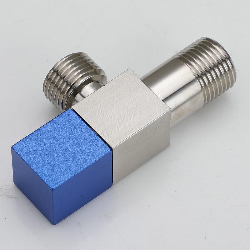 OME Modern Square  Bathroom Kitchen  Toilet Angle Stop Valve Cock 1/2in Chrome Plated Faucet Angle Valve