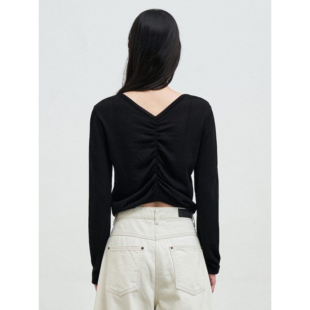 Anggae Back Rushed Pullover Black