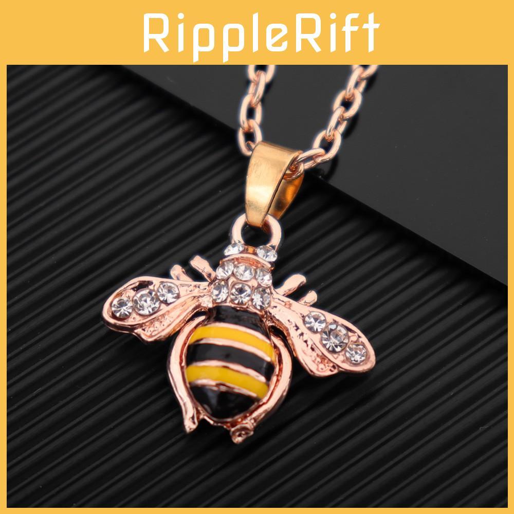 Stunning European And American Style Bee Necklace With Brilliant Rhinestones And Adjustable Chain Length